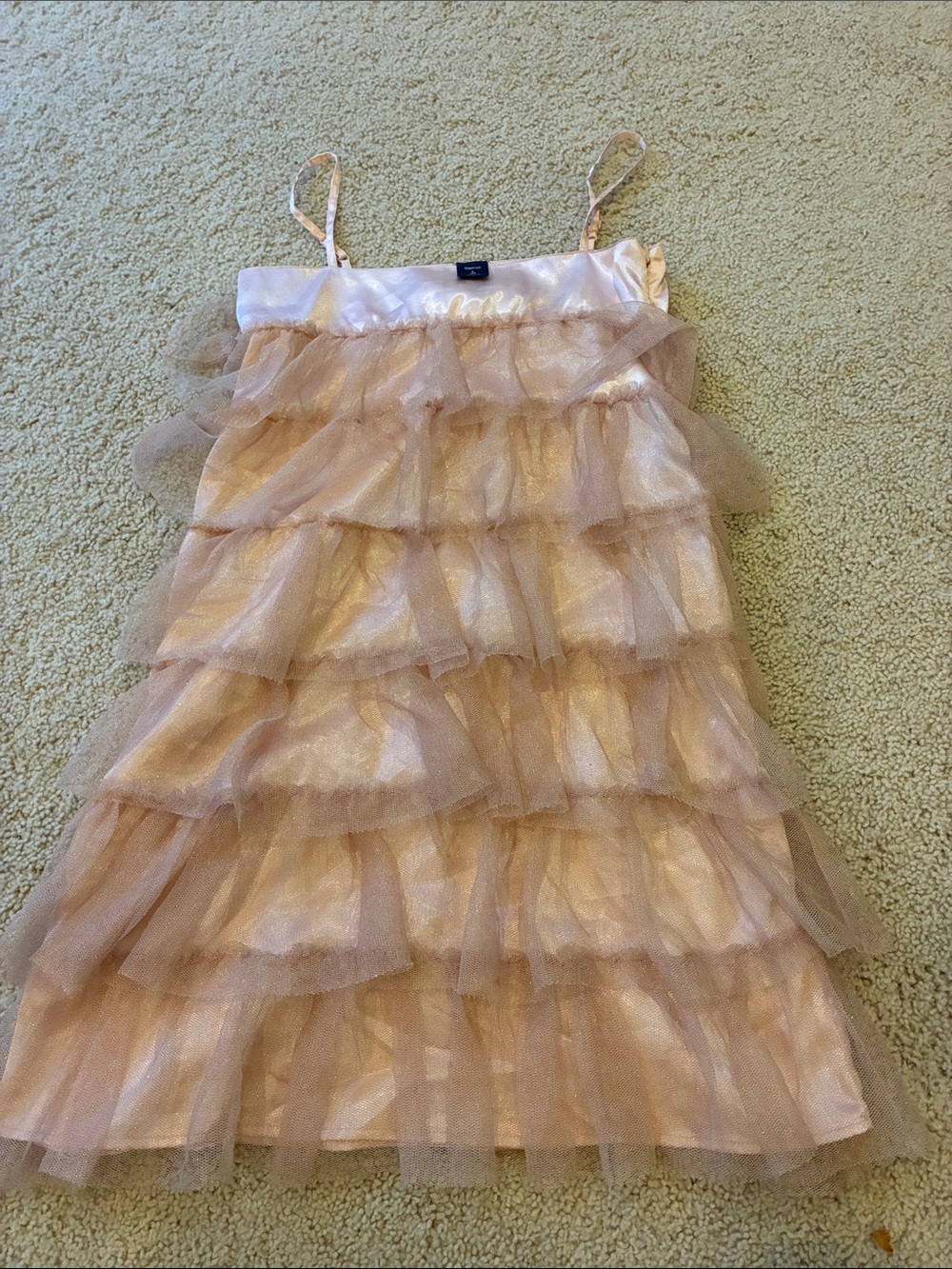 GAP Girls Pink Tiered Tulle Party Dress